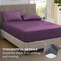 2000TC Hotel Quality Fitted Sheets - 2 Piece Fitted Sheets  -Breathable Bedding - Wrinkle, Fade, Stain Resistant- 16inch/40cm Deep Pocket Fitted Bed Sheets-Wrinkle and Fade Resistant,(Purple,Queen)