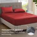 2000TC Hotel Quality Fitted Sheets - 2 Piece Fitted Sheets  -Breathable Bedding - Wrinkle, Fade, Stain Resistant- 16inch/40cm Deep Pocket Fitted Bed Sheets-Wrinkle and Fade Resistant,(Red,Single)