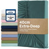 2000TC Hotel Quality Fitted Sheets - 2 Piece Fitted Sheets  -Breathable Bedding - Wrinkle, Fade, Stain Resistant- 16inch/40cm Deep Pocket Fitted Bed Sheets-Wrinkle and Fade Resistant,(Biscay blue,Single)