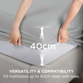 2000TC Hotel Quality Fitted Sheets - 2 Piece Fitted Sheets  -Breathable Bedding - Wrinkle, Fade, Stain Resistant- 16inch/40cm Deep Pocket Fitted Bed Sheets-Wrinkle and Fade Resistant,(Silver-gray,Single)