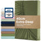 2000TC Hotel Quality Fitted Sheets - 2 Piece Fitted Sheets  -Breathable Bedding - Wrinkle, Fade, Stain Resistant- 16inch/40cm Deep Pocket Fitted Bed Sheets-Wrinkle and Fade Resistant,(Olive green,Super King)