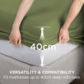 2000TC Hotel Quality Fitted Sheets - 2 Piece Fitted Sheets  -Breathable Bedding - Wrinkle, Fade, Stain Resistant- 16inch/40cm Deep Pocket Fitted Bed Sheets-Wrinkle and Fade Resistant,(Olive green,Super King)