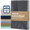 2000TC Hotel Quality Fitted Sheets - 2 Piece Fitted Sheets  -Breathable Bedding - Wrinkle, Fade, Stain Resistant- 16inch/40cm Deep Pocket Fitted Bed Sheets-Wrinkle and Fade Resistant,(Dark gray,Super King)