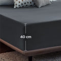 2000TC Hotel Quality Fitted Sheets - 2 Piece Fitted Sheets  -Breathable Bedding - Wrinkle, Fade, Stain Resistant- 16inch/40cm Deep Pocket Fitted Bed Sheets-Wrinkle and Fade Resistant,(Dark gray,Super King)