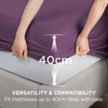 2000TC Hotel Quality Fitted Sheets - 2 Piece Fitted Sheets  -Breathable Bedding - Wrinkle, Fade, Stain Resistant- 16inch/40cm Deep Pocket Fitted Bed Sheets-Wrinkle and Fade Resistant,(Purple,Super King)