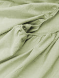 100% Cotton Fitted Sheet - Super Soft 40cm Deep Pocket Bottom Sheets - White Elastic Sheet（King,Green beans)