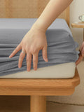 100% Cotton Fitted Sheet - Super Soft 40cm Deep Pocket Bottom Sheets - White Elastic Sheet（Super King,Grey)