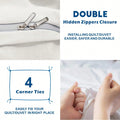 Hotel Soft Microfiber Duvet Cover Set-2000TC Quilt Cover Set & Pillowcases -1 Donna Cover Zipper Closure & 1 x Pillowcases-Breathable Bedding - Wrinkle, Fade, Stain Resistant(Raw white,Double)