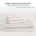 Hotel Soft Microfiber Duvet Cover Set-2000TC Quilt Cover Set & Pillowcases -1 Donna Cover Zipper Closure & 1 x Pillowcases-Breathable Bedding - Wrinkle, Fade, Stain Resistant(Raw white,Double)