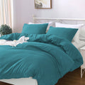 Hotel Soft Microfiber Duvet Cover Set-2000TC Quilt Cover Set & Pillowcases -1 Donna Cover Zipper Closure & 1 x Pillowcases-Breathable Bedding - Wrinkle, Fade, Stain Resistant(Biscay blue,Double)