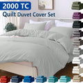 Hotel Soft Microfiber Duvet Cover Set-2000TC Quilt Cover Set & Pillowcases -1 Donna Cover Zipper Closure & 1 x Pillowcases-Breathable Bedding - Wrinkle, Fade, Stain Resistant(Silver-gray,Double)