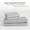 Hotel Soft Microfiber Duvet Cover Set-2000TC Quilt Cover Set & Pillowcases -1 Donna Cover Zipper Closure & 1 x Pillowcases-Breathable Bedding - Wrinkle, Fade, Stain Resistant(Silver-gray,Double)