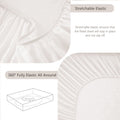 Hotel Soft Bed Sheet Set- Bedding Sheets & Pillowcases -Breathable Bedding - Wrinkle, Fade, Stain Resistant-Deep Pocket Flat Fitted Bed Sheet Set(White,Double)