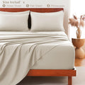 Hotel Soft Bed Sheet Set- Bedding Sheets & Pillowcases -Breathable Bedding - Wrinkle, Fade, Stain Resistant-Deep Pocket Flat Fitted Bed Sheet Set(Cream White,Double)