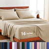 Hotel Soft Bed Sheet Set- Bedding Sheets & Pillowcases -Breathable Bedding - Wrinkle, Fade, Stain Resistant-Deep Pocket Flat Fitted Bed Sheet Set(Camel Beige,Double)