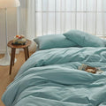 Hotel Soft Microfiber Duvet Cover Set-2000TC Quilt Cover Set & Pillowcases -1 Donna Cover Zipper Closure & 1 x Pillowcases-Breathable Bedding - Wrinkle, Fade, Stain Resistant(Ice Blue,King)
