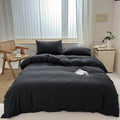 Hotel Soft Microfiber Duvet Cover Set-2000TC Quilt Cover Set & Pillowcases -1 Donna Cover Zipper Closure & 1 x Pillowcases-Breathable Bedding - Wrinkle, Fade, Stain Resistant(Black,King)
