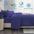 Hotel Soft Microfiber Duvet Cover Set-2000TC Quilt Cover Set & Pillowcases -1 Donna Cover Zipper Closure & 1 x Pillowcases-Breathable Bedding - Wrinkle, Fade, Stain Resistant(Royal blue,King)