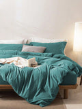 Hotel Soft Microfiber Duvet Cover Set-2000TC Quilt Cover Set & Pillowcases -1 Donna Cover Zipper Closure & 1 x Pillowcases-Breathable Bedding - Wrinkle, Fade, Stain Resistant(Biscay blue,King)