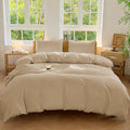 Hotel Soft Microfiber Duvet Cover Set-2000TC Quilt Cover Set & Pillowcases -1 Donna Cover Zipper Closure & 1 x Pillowcases-Breathable Bedding - Wrinkle, Fade, Stain Resistant(Camel Beige,King)
