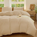 Hotel Soft Microfiber Duvet Cover Set-2000TC Quilt Cover Set & Pillowcases -1 Donna Cover Zipper Closure & 1 x Pillowcases-Breathable Bedding - Wrinkle, Fade, Stain Resistant(Camel Beige,King)
