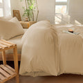 Hotel Soft Microfiber Duvet Cover Set-2000TC Quilt Cover Set & Pillowcases -1 Donna Cover Zipper Closure & 1 x Pillowcases-Breathable Bedding - Wrinkle, Fade, Stain Resistant(Camel Beige,King)