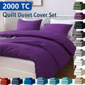 Hotel Soft Microfiber Duvet Cover Set-2000TC Quilt Cover Set & Pillowcases -1 Donna Cover Zipper Closure & 1 x Pillowcases-Breathable Bedding - Wrinkle, Fade, Stain Resistant(Purple,King)