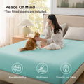 Hotel Soft Bed Sheet Set- Bedding Sheets & Pillowcases -Breathable Bedding - Wrinkle, Fade, Stain Resistant-Deep Pocket Flat Fitted Bed Sheet Set(Ice Blue,King)