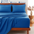 Hotel Soft Bed Sheet Set- Bedding Sheets & Pillowcases -Breathable Bedding - Wrinkle, Fade, Stain Resistant-Deep Pocket Flat Fitted Bed Sheet Set(Royal blue,King)