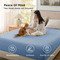 Hotel Soft Bed Sheet Set- Bedding Sheets & Pillowcases -Breathable Bedding - Wrinkle, Fade, Stain Resistant-Deep Pocket Flat Fitted Bed Sheet Set(Ocean,King)