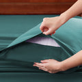 Hotel Soft Bed Sheet Set- Bedding Sheets & Pillowcases -Breathable Bedding - Wrinkle, Fade, Stain Resistant-Deep Pocket Flat Fitted Bed Sheet Set(Biscay blue,King)