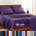 Hotel Soft Bed Sheet Set- Bedding Sheets & Pillowcases -Breathable Bedding - Wrinkle, Fade, Stain Resistant-Deep Pocket Flat Fitted Bed Sheet Set(Purple,King)