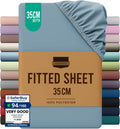 Hotel Quality Fitted Sheet - 1 Piece Fitted Sheet  -Breathable Bedding - Wrinkle, Fade, Stain Resistant- 16inch/40cm Deep Pocket Fitted Bed Sheet-Wrinkle and Fade Resistant,(Ocean,King)