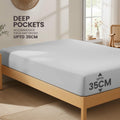Hotel Quality Fitted Sheet - 1 Piece Fitted Sheet  -Breathable Bedding - Wrinkle, Fade, Stain Resistant- 16inch/40cm Deep Pocket Fitted Bed Sheet-Wrinkle and Fade Resistant,(Silver-gray,King)