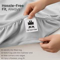 Hotel Quality Fitted Sheet - 1 Piece Fitted Sheet  -Breathable Bedding - Wrinkle, Fade, Stain Resistant- 16inch/40cm Deep Pocket Fitted Bed Sheet-Wrinkle and Fade Resistant,(Silver-gray,King)