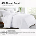Hotel Soft Microfiber Duvet Cover Set-2000TC Quilt Cover Set & Pillowcases -1 Donna Cover Zipper Closure & 1 x Pillowcases-Breathable Bedding - Wrinkle, Fade, Stain Resistant(White,King Single)