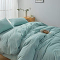 Hotel Soft Microfiber Duvet Cover Set-2000TC Quilt Cover Set & Pillowcases -1 Donna Cover Zipper Closure & 1 x Pillowcases-Breathable Bedding - Wrinkle, Fade, Stain Resistant(Ice Blue,King Single)