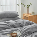Hotel Soft Microfiber Duvet Cover Set-2000TC Quilt Cover Set & Pillowcases -1 Donna Cover Zipper Closure & 1 x Pillowcases-Breathable Bedding - Wrinkle, Fade, Stain Resistant(Grey,King Single)