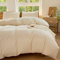 Hotel Soft Microfiber Duvet Cover Set-2000TC Quilt Cover Set & Pillowcases -1 Donna Cover Zipper Closure & 1 x Pillowcases-Breathable Bedding - Wrinkle, Fade, Stain Resistant(Cream White,King Single)