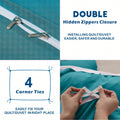 Hotel Soft Microfiber Duvet Cover Set-2000TC Quilt Cover Set & Pillowcases -1 Donna Cover Zipper Closure & 1 x Pillowcases-Breathable Bedding - Wrinkle, Fade, Stain Resistant(Biscay blue,King Single)