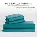 Hotel Soft Microfiber Duvet Cover Set-2000TC Quilt Cover Set & Pillowcases -1 Donna Cover Zipper Closure & 1 x Pillowcases-Breathable Bedding - Wrinkle, Fade, Stain Resistant(Biscay blue,King Single)