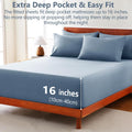 Hotel Soft Bed Sheet Set- Bedding Sheets & Pillowcases -Breathable Bedding - Wrinkle, Fade, Stain Resistant-Deep Pocket Flat Fitted Bed Sheet Set(Ocean,King Single)