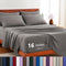 Hotel Soft Bed Sheet Set- Bedding Sheets & Pillowcases -Breathable Bedding - Wrinkle, Fade, Stain Resistant-Deep Pocket Flat Fitted Bed Sheet Set(Grey,King Single)