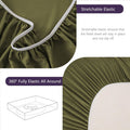 Hotel Soft Bed Sheet Set- Bedding Sheets & Pillowcases -Breathable Bedding - Wrinkle, Fade, Stain Resistant-Deep Pocket Flat Fitted Bed Sheet Set(Olive green,King Single)