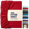 Hotel Quality Fitted Sheet - 1 Piece Fitted Sheet  -Breathable Bedding - Wrinkle, Fade, Stain Resistant- 16inch/40cm Deep Pocket Fitted Bed Sheet-Wrinkle and Fade Resistant,(Red,King Single)