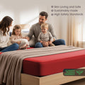 Hotel Quality Fitted Sheet - 1 Piece Fitted Sheet  -Breathable Bedding - Wrinkle, Fade, Stain Resistant- 16inch/40cm Deep Pocket Fitted Bed Sheet-Wrinkle and Fade Resistant,(Red,King Single)