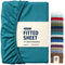 Hotel Quality Fitted Sheet - 1 Piece Fitted Sheet  -Breathable Bedding - Wrinkle, Fade, Stain Resistant- 16inch/40cm Deep Pocket Fitted Bed Sheet-Wrinkle and Fade Resistant,(Biscay blue,King Single)