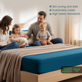 Hotel Quality Fitted Sheet - 1 Piece Fitted Sheet  -Breathable Bedding - Wrinkle, Fade, Stain Resistant- 16inch/40cm Deep Pocket Fitted Bed Sheet-Wrinkle and Fade Resistant,(Biscay blue,King Single)