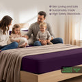 Hotel Quality Fitted Sheet - 1 Piece Fitted Sheet  -Breathable Bedding - Wrinkle, Fade, Stain Resistant- 16inch/40cm Deep Pocket Fitted Bed Sheet-Wrinkle and Fade Resistant,(Purple,King Single)