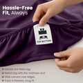 Hotel Quality Fitted Sheet - 1 Piece Fitted Sheet  -Breathable Bedding - Wrinkle, Fade, Stain Resistant- 16inch/40cm Deep Pocket Fitted Bed Sheet-Wrinkle and Fade Resistant,(Purple,King Single)